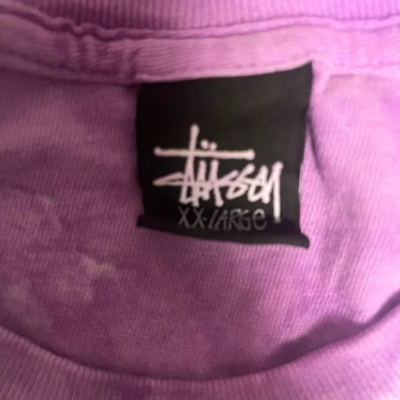HP✨Stussy Livin XL T-shirt Tie-Dye Lime Green/Purple, XXL - Picture 3 of 4